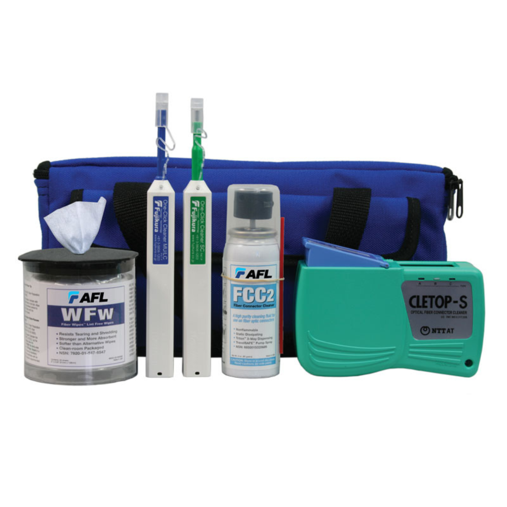 AFL Fujikura Basic Fiber Cleaning Kit with Case from Columbia Safety